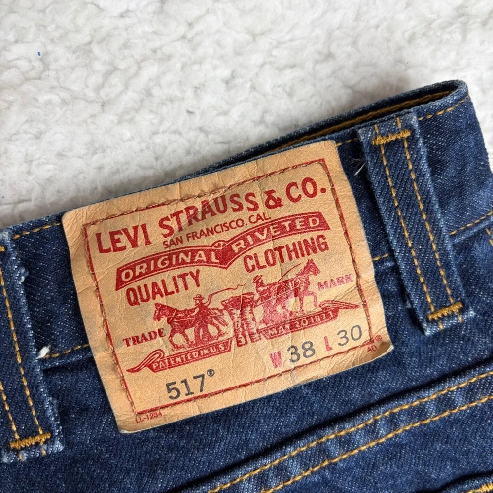 Y2K Levis 517 Bootcut Jeans Mens 38x30 (36x30) Dark Wash Indigo Cotton Denim